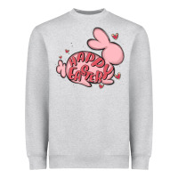 Heather Grey happy easter Heavyweight Sweatshirt - MaliasSmallBusiness