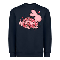 Navy happy easter Heavyweight Sweatshirt - MaliasSmallBusiness