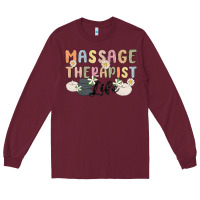 Burgundy massage therapist life Long Sleeve Tee - MaliasSmallBusiness