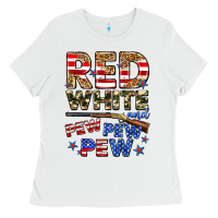 White red white and pew pew pew Ladies Tee - Zillion Design Studio