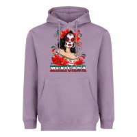 Lavender Mexicana with Skull Girl Heavyweight Hoodie - texasbilliewilder
