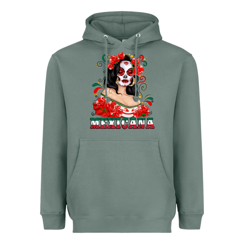 Mexicana With Skull Girl Heavyweight Hoodie by texasbilliewilder | Teevron
