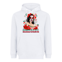 White Mexicana with Skull Girl Heavyweight Hoodie - texasbilliewilder