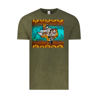 Vintage Olive sunflowers cowhide leopard texas map Vintage Tee - BarkalooDesign