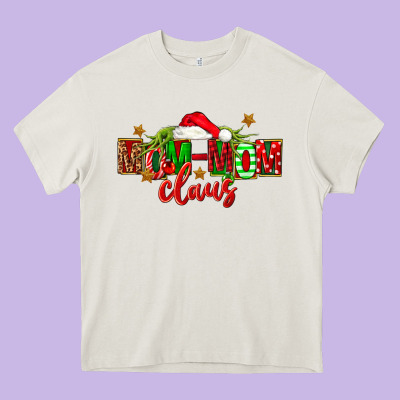 Christmas Mom Mom Claus Heavy Core Tee Designed By Fadigitalartstudio