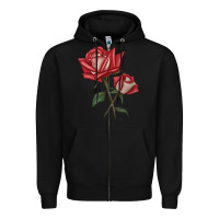 Black Love Rose Zipper Hoodie - LillyAllenDesigns