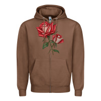 Chestnut Love Rose Zipper Hoodie - LillyAllenDesigns