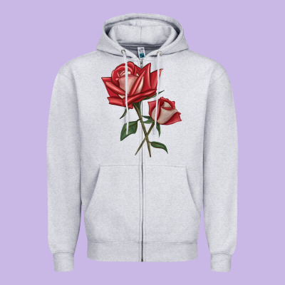 Love Rose Zipper Hoodie Designed By Lillyallendesigns