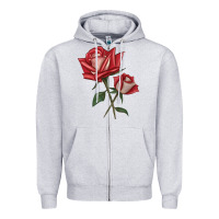 Heather Grey Love Rose Zipper Hoodie - LillyAllenDesigns