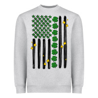 Heather Grey shamrock usa flag Heavyweight Sweatshirt - MaliasSmallBusiness