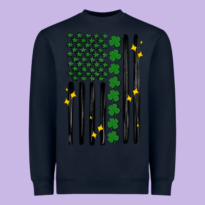 Shamrock Usa Flag Heavyweight Sweatshirt Designed By Maliassmallbusiness
