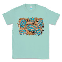 Seafoam gemstone wood leopard background Classic Tee - AdoDesignShop