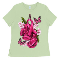 Matcha Cancer Boxing Gloves with Ribbon Ladies Tee - texasbilliewilder
