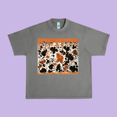 Cowhide Dripping Glitter Tumbler Urban Heavy Tee Designed By Jasminsmagicworld