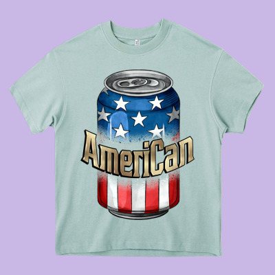 American 4th Of July Heavy Core Tee Designed By Cowgirlartshop