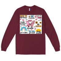 Burgundy positive affirmations Long Sleeve Tee - MaliasSmallBusiness