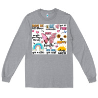 Heather Grey positive affirmations Long Sleeve Tee - MaliasSmallBusiness