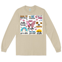 Mushroom positive affirmations Long Sleeve Tee - MaliasSmallBusiness