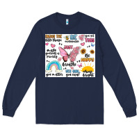 Navy positive affirmations Long Sleeve Tee - MaliasSmallBusiness