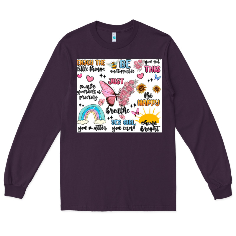 Positive Affirmations Long Sleeve Tee by MaliasSmallBusiness | Teevron