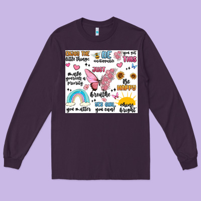 Positive Affirmations Long Sleeve Tee Designed By Maliassmallbusiness