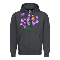 Smoke Pasque Flower Illustrations Zipper Hoodie - LillyAllenDesigns
