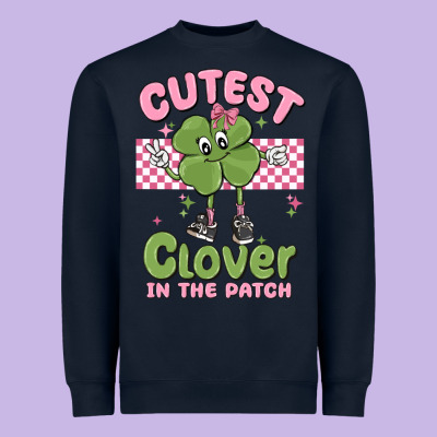 Cutest Clover In The Patch Heavyweight Sweatshirt Designed By Maliassmallbusiness