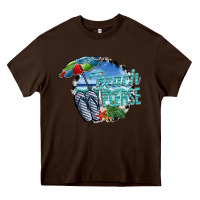 Chocolate Brown beach please Heavy Core Tee - SublimationCraftShop