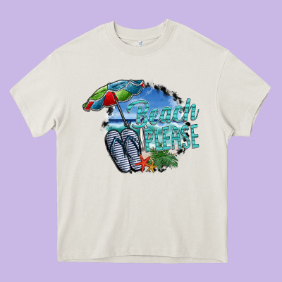 Beach Please Heavy Core Tee Designed By Sublimationcraftshop