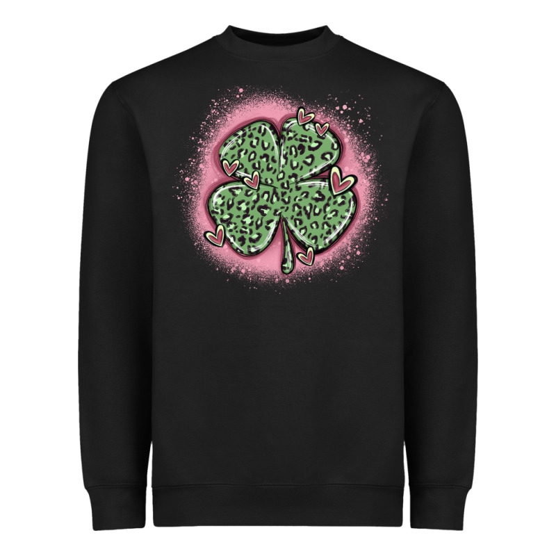 Leopard Shamrocks With Hearts Heavyweight Sweatshirt by MaliasSmallBusiness | Teevron