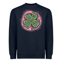 Navy leopard shamrocks with hearts Heavyweight Sweatshirt - MaliasSmallBusiness