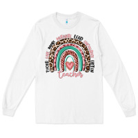 White teacher rainbow Long Sleeve Tee - MaliasSmallBusiness