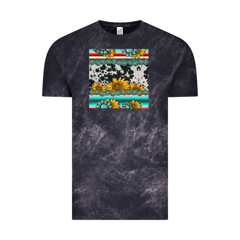 Sunflower Cowhide Serape Coaster Vintage Tee by BarkalooDesign | Teevron
