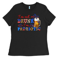Black i'm not drunk i'm patriotic zillion Ladies Tee - Zillion Design Studio