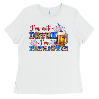 White i'm not drunk i'm patriotic zillion Ladies Tee - Zillion Design Studio