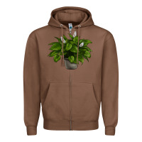 Chestnut Peace Lily Zipper Hoodie - LillyAllenDesigns