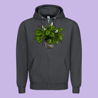Peace Lily Zipper Hoodie Designed By Lillyallendesigns