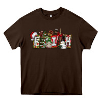 Chocolate Brown Faith Heavy Core Tee - CowhideDigitalArt