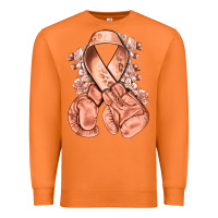 Carrot Uterine Cancer peach ribbon with boxing gloves Premium Sweatshirt - NancyCooperArtShop