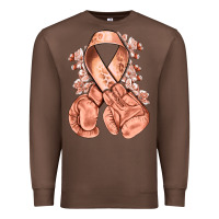 Chestnut Uterine Cancer peach ribbon with boxing gloves Premium Sweatshirt - NancyCooperArtShop