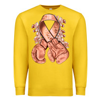 Lemon Uterine Cancer peach ribbon with boxing gloves Premium Sweatshirt - NancyCooperArtShop