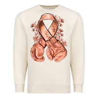 Sandshell Uterine Cancer peach ribbon with boxing gloves Premium Sweatshirt - NancyCooperArtShop