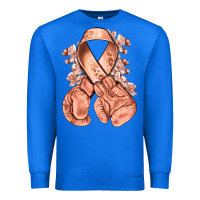 True Royal Uterine Cancer peach ribbon with boxing gloves Premium Sweatshirt - NancyCooperArtShop