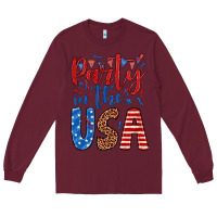 Burgundy party in the usa Long Sleeve Tee - JahusDesignShop