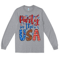 Heather Grey party in the usa Long Sleeve Tee - JahusDesignShop