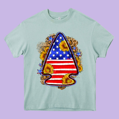 American Flag Arrowhead Heavy Core Tee Designed By Neo Western