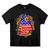 Black American flag arrowhead Heavy Core Tee - Neo Western