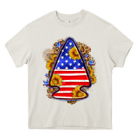 Cream American flag arrowhead Heavy Core Tee - Neo Western