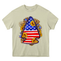 Mossy American flag arrowhead Heavy Core Tee - Neo Western