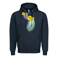Navy Opunthia Santa Rita Cactus Zipper Hoodie - LillyAllenDesigns